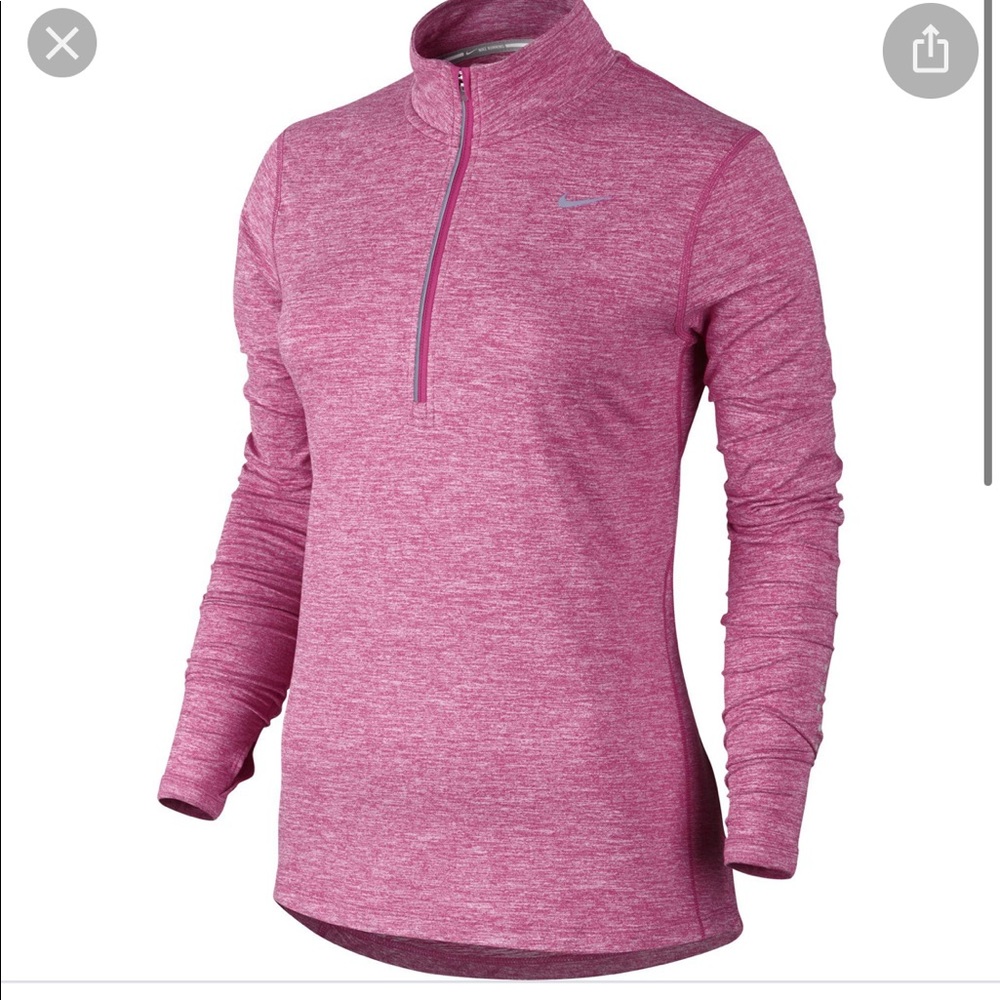 Nike running Element half zip in heather pink